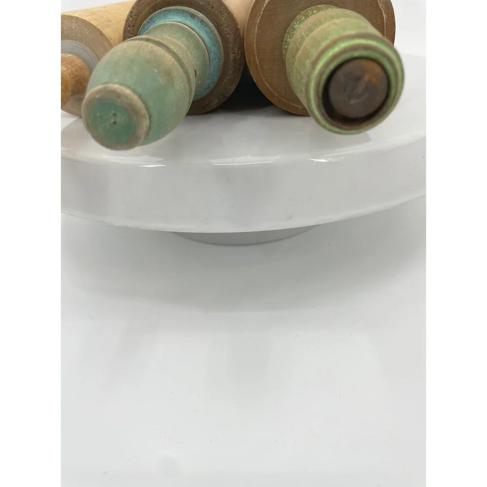Unbranded Rolling Pin Set 3pc Tan Wood Vintage Farmhouse Cottagecore Primitive